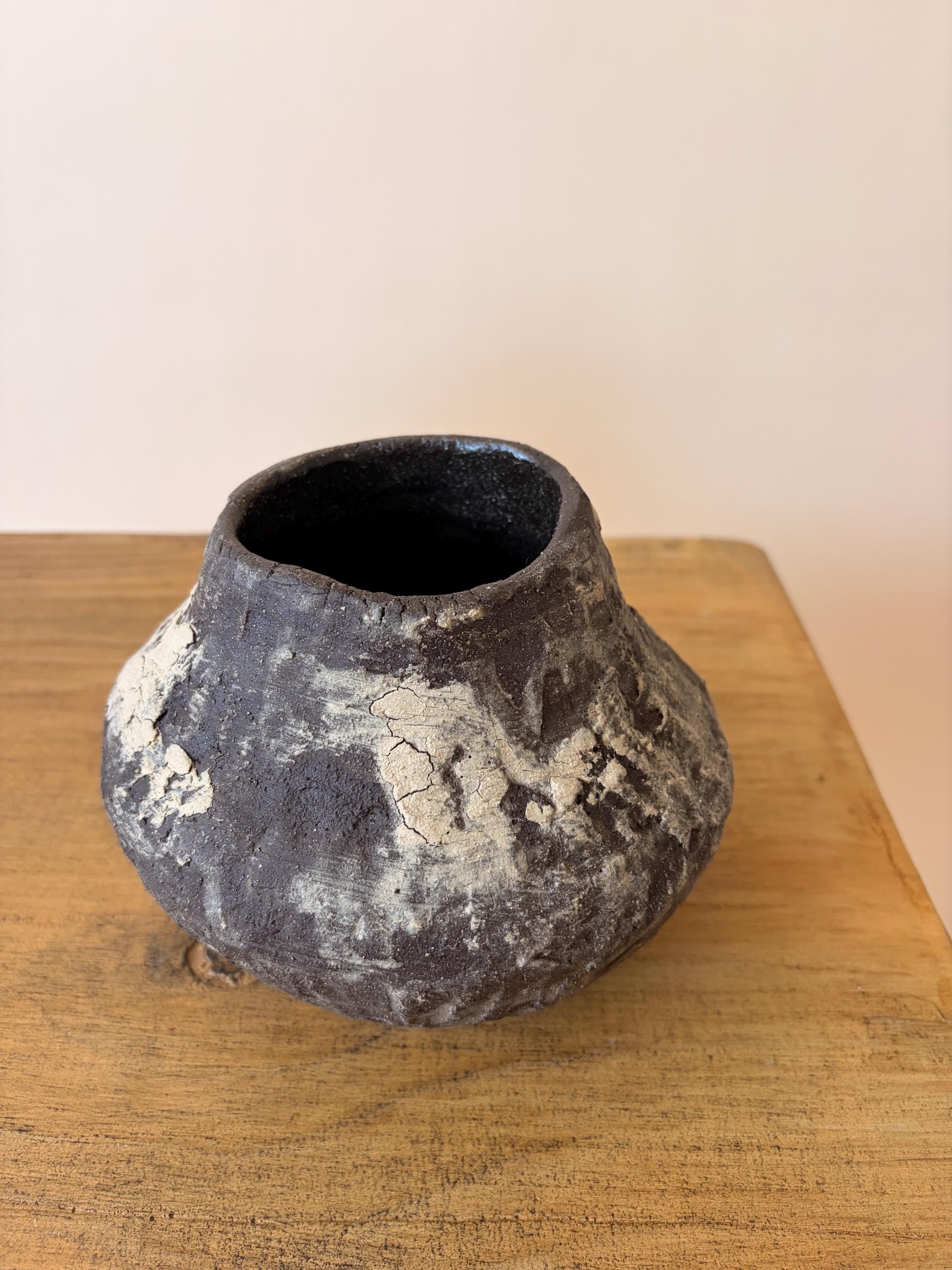 Handcrafted Black Ceramic Vase: Modern Organic Decor, Rustic Stoneware-small