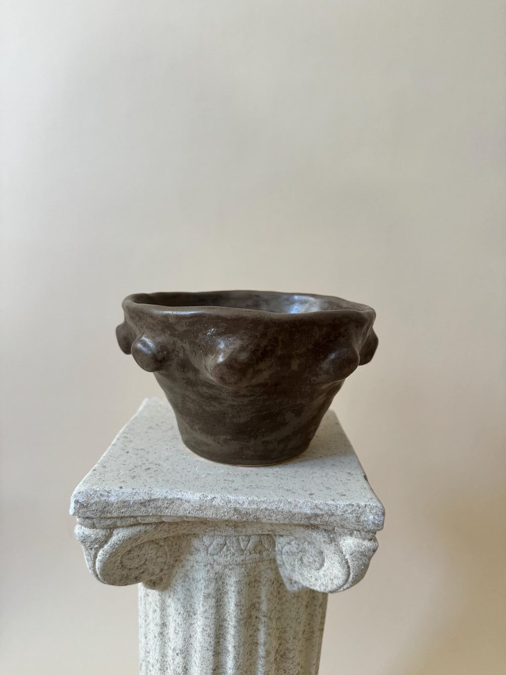 Handmade Ceramic Sculptural Vase: Organic Stoneware Vessel