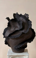 Handmade Ceramic Sculptural Vase: Volcanic Glaze Stoneware Vessel