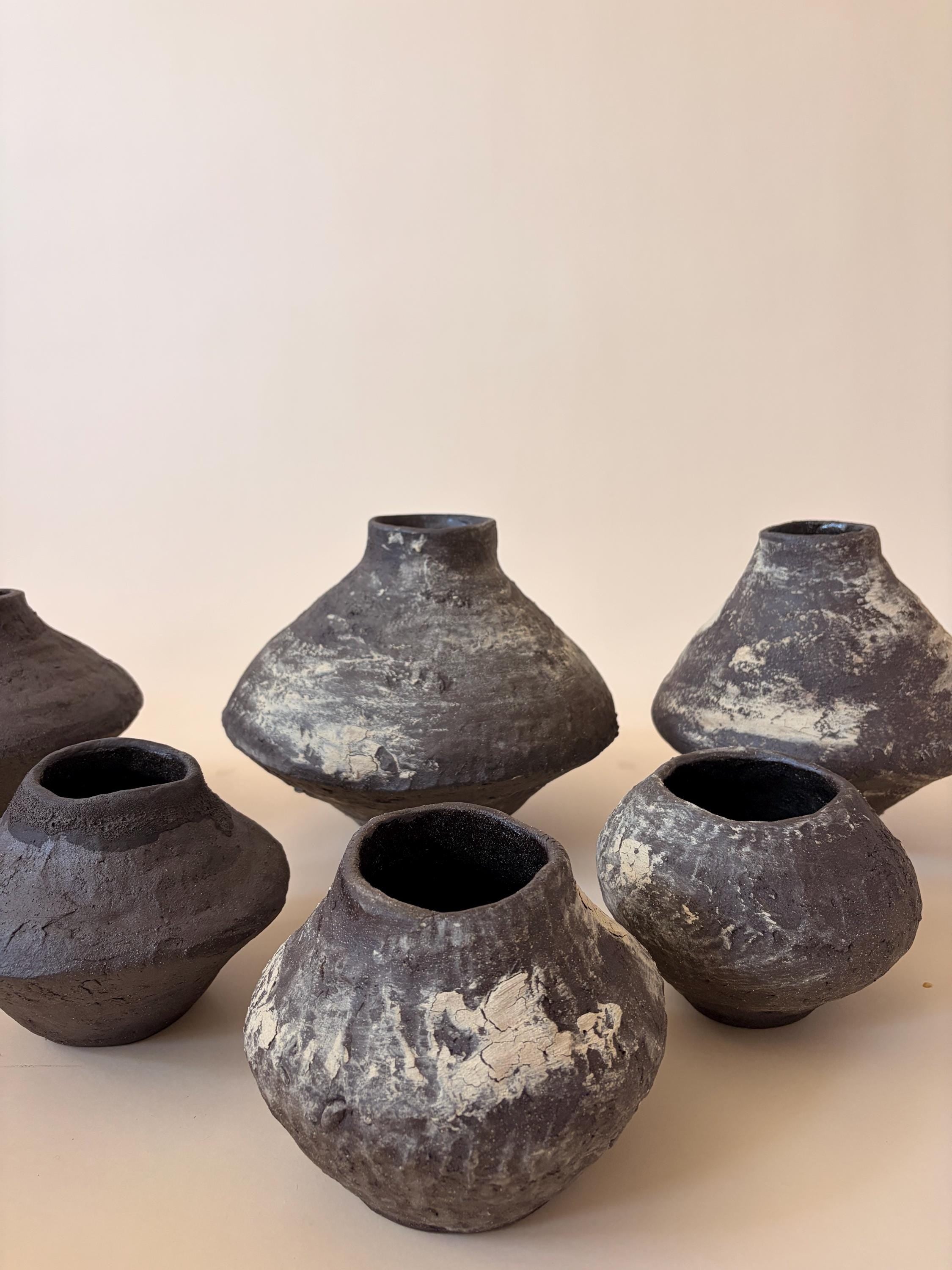 Handcrafted Black Ceramic Vase: Modern Organic Decor, Rustic Stoneware-small