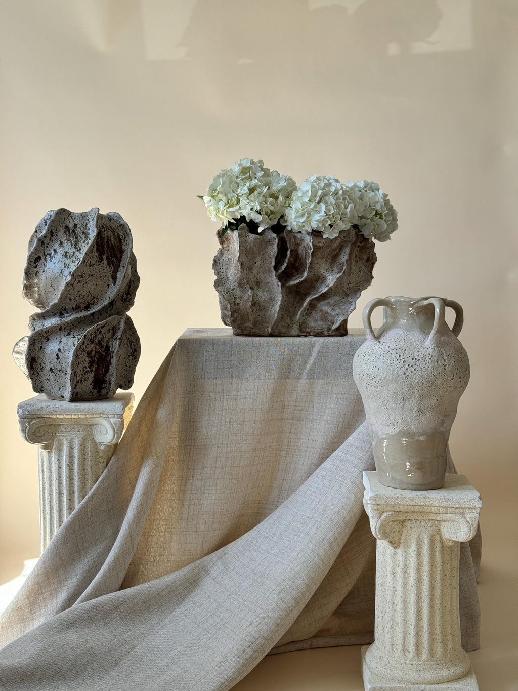 Handmade Ceramic Sculptural Vase: Volcanic Glaze Stoneware Vessel