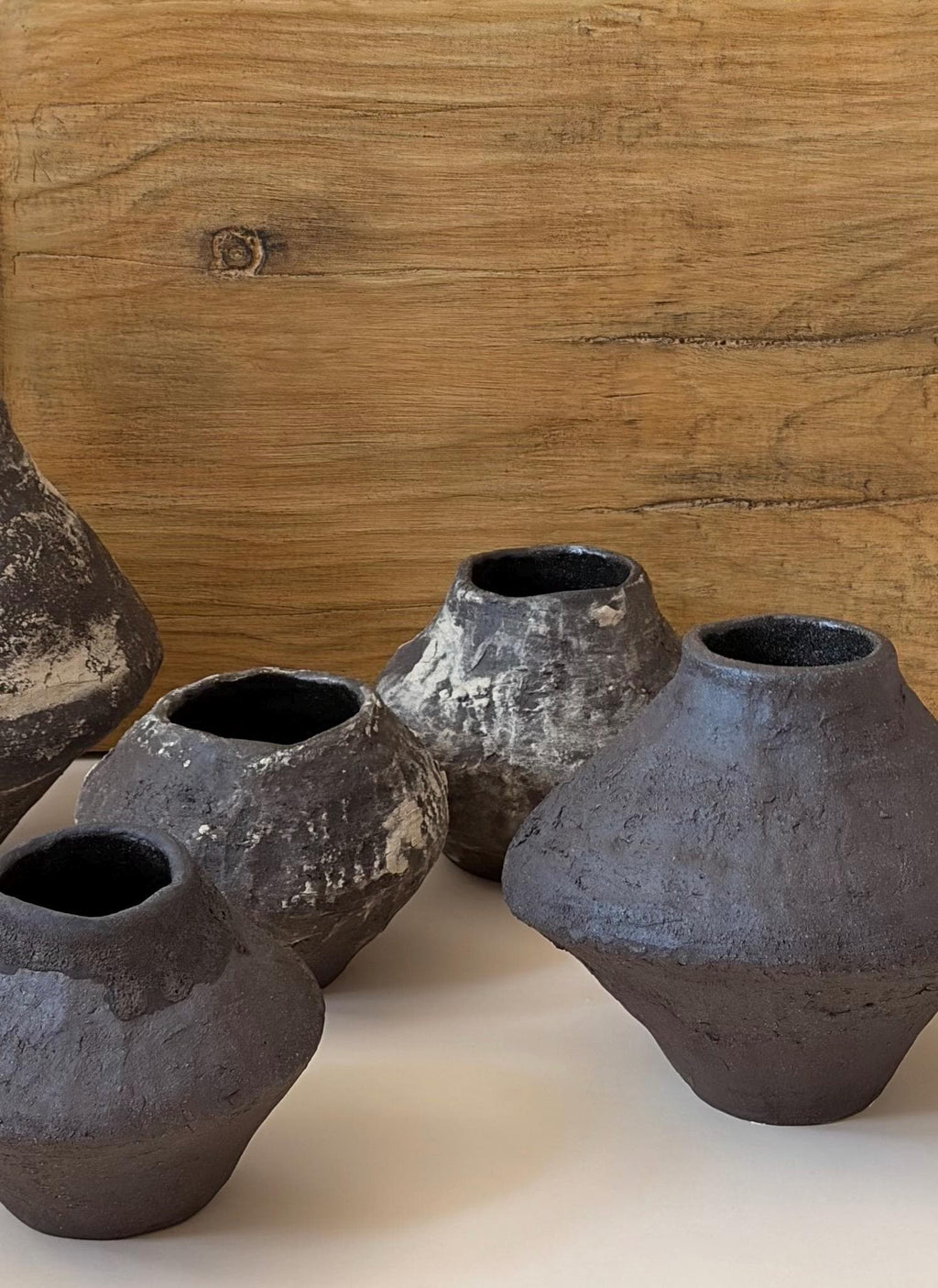 Handcrafted Black Ceramic Vase: Modern Organic Decor, Rustic Stoneware-small