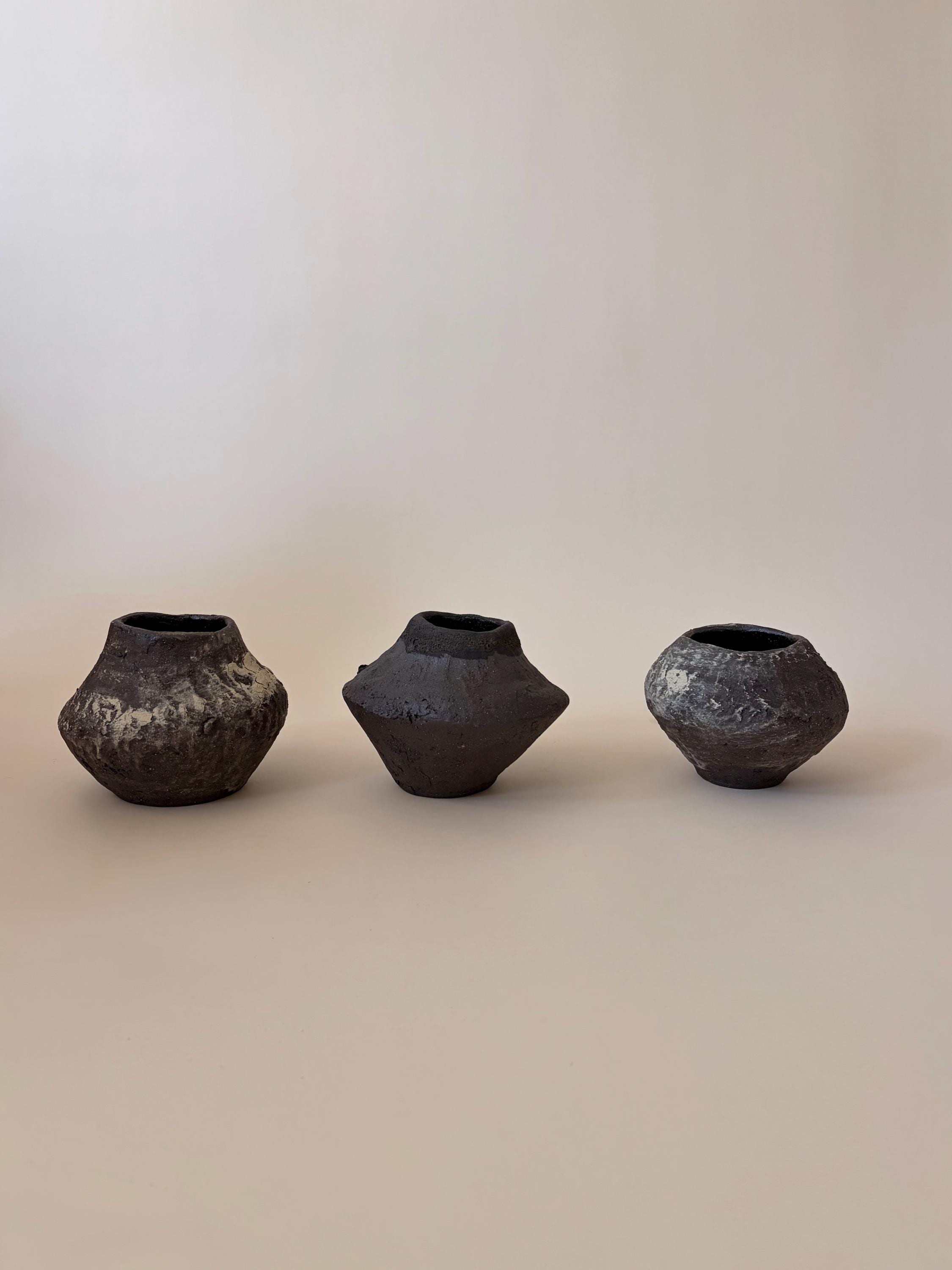 Handcrafted Black Ceramic Vase: Modern Organic Decor, Rustic Stoneware-small