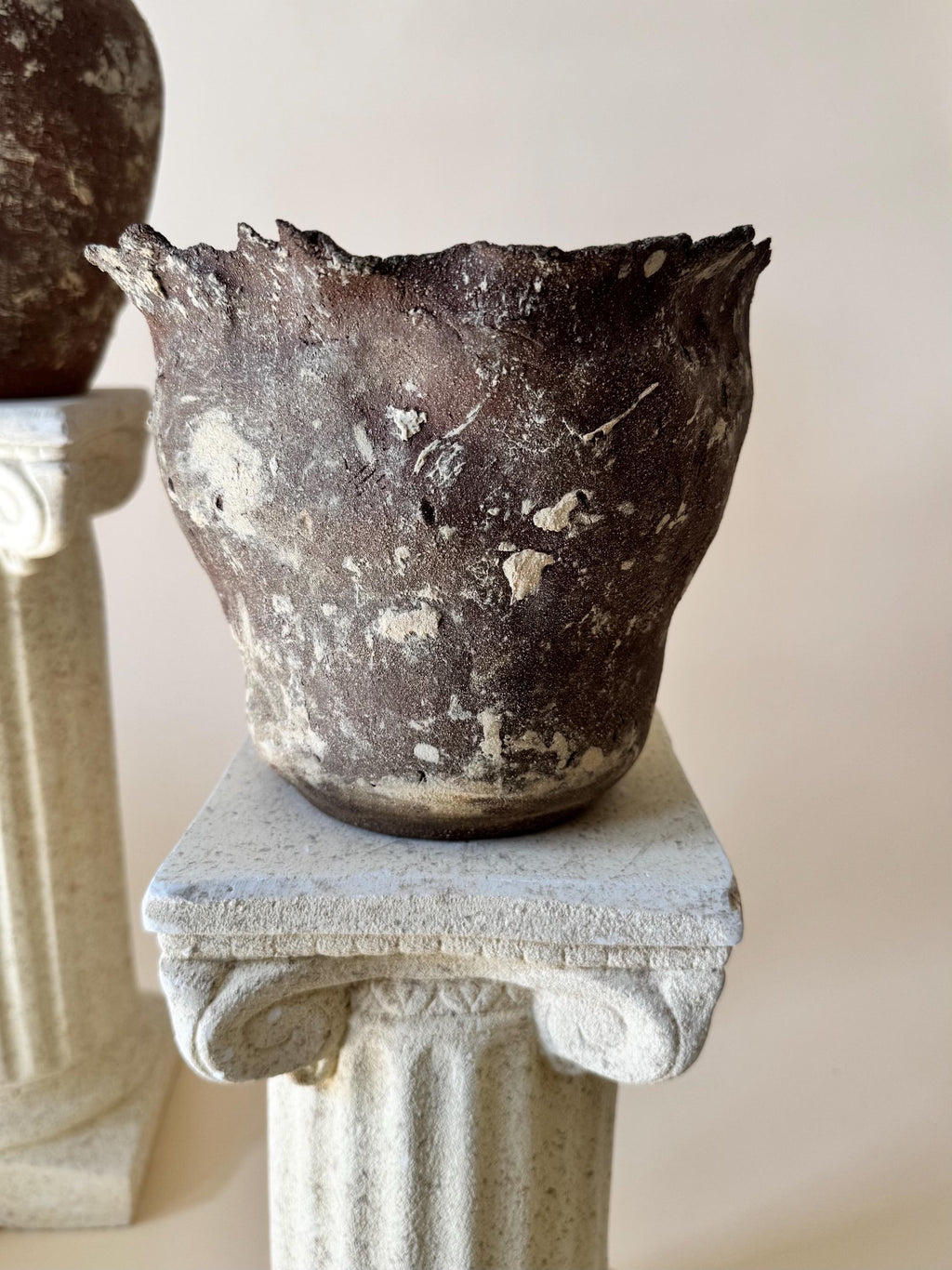Handmade Ceramic Sculptural Vase: Natural Red Stoneware Vessel