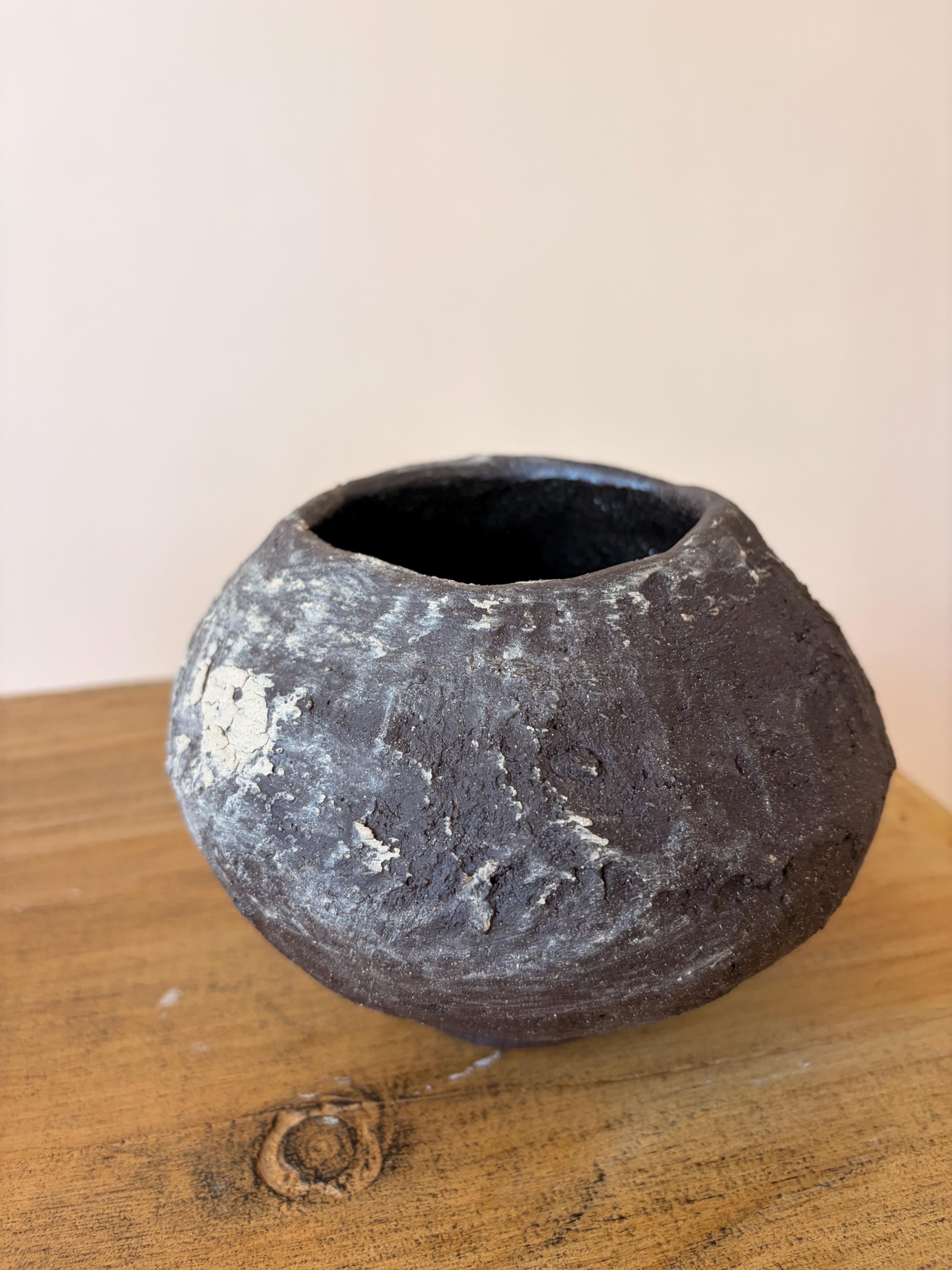 Handcrafted Black Ceramic Vase: Modern Organic Decor, Rustic Stoneware-small