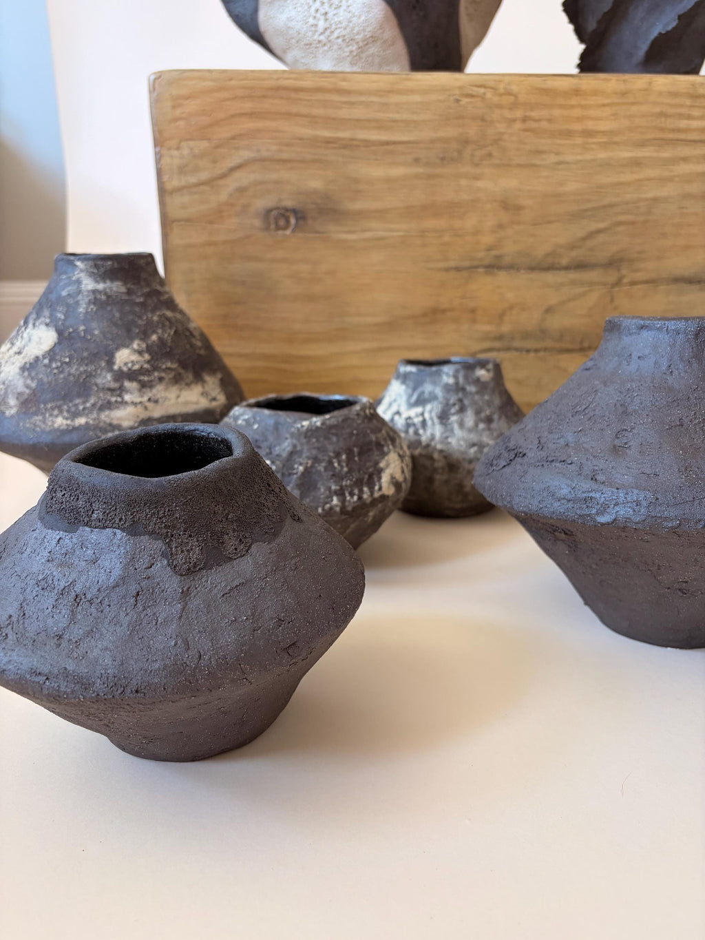 Handcrafted Black Ceramic Vase: Modern Organic Decor, Rustic Stoneware-small