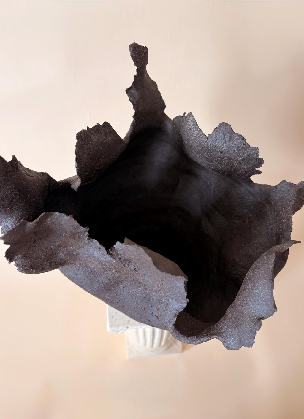 Handcrafted Black Ceramic Vase: Modern Organic Decor, Rustic Stoneware