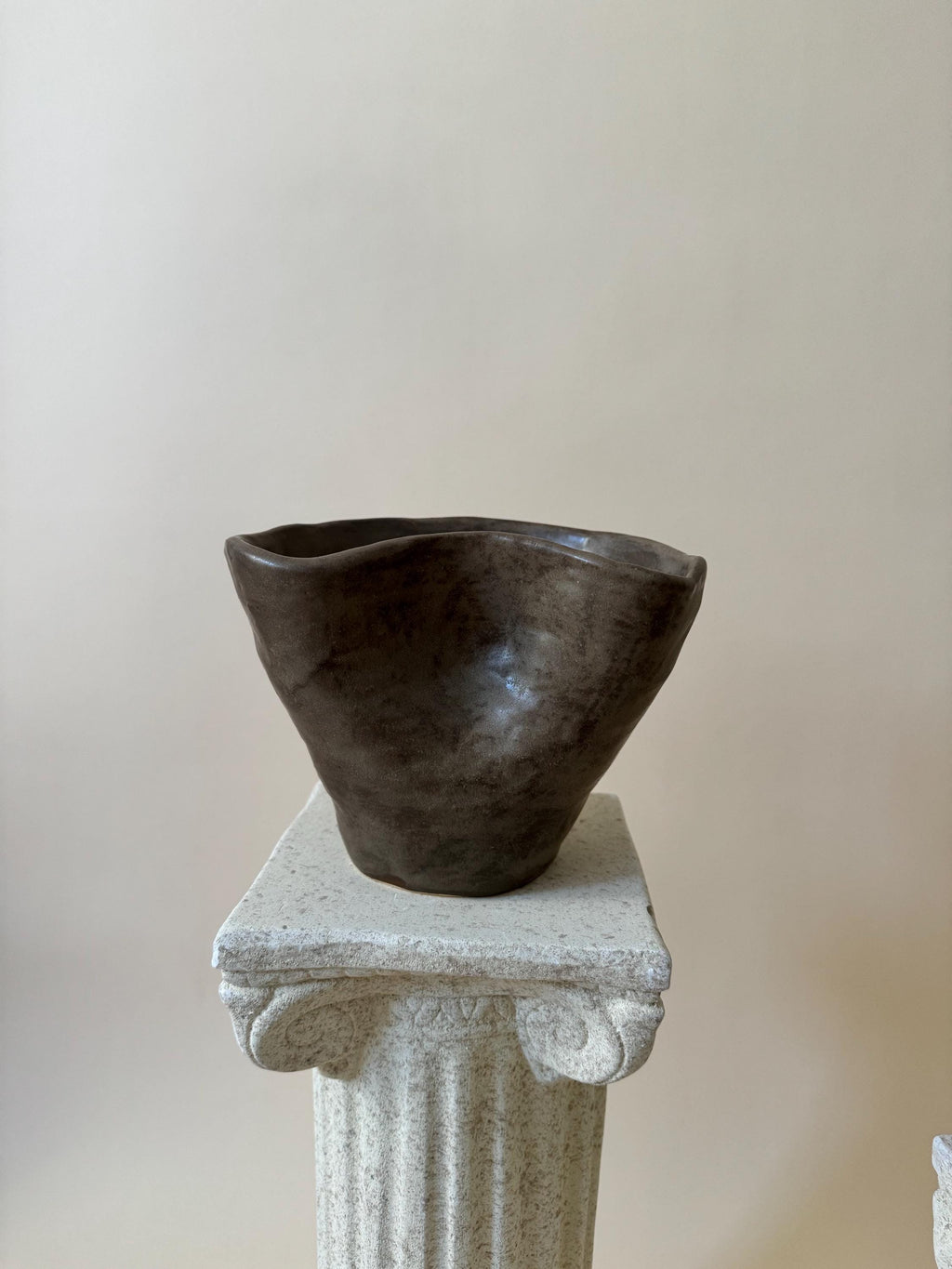 Handmade Ceramic Sculptural Vase: Organic Stoneware Vessel