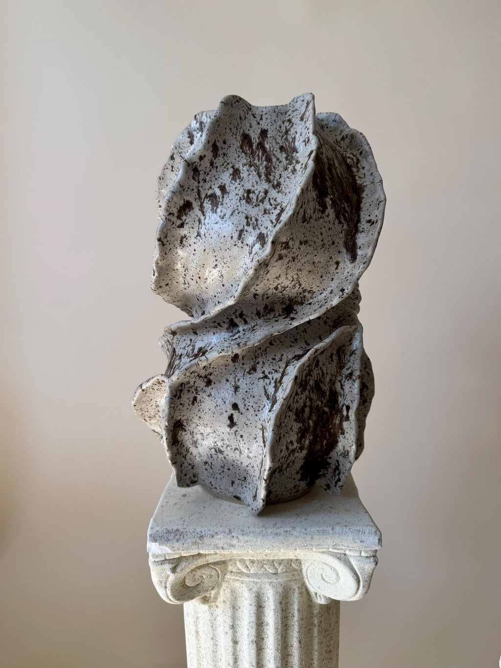 Handmade Ceramic Sculptural Vase: WinterWood Glaze Stoneware Vessel