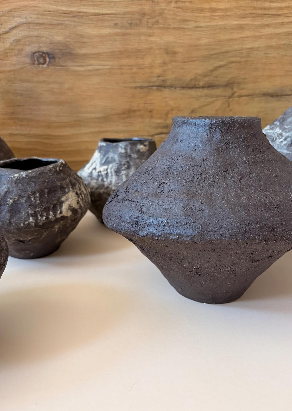 Handcrafted Black Ceramic Vase: Modern Organic Decor, Rustic Stoneware