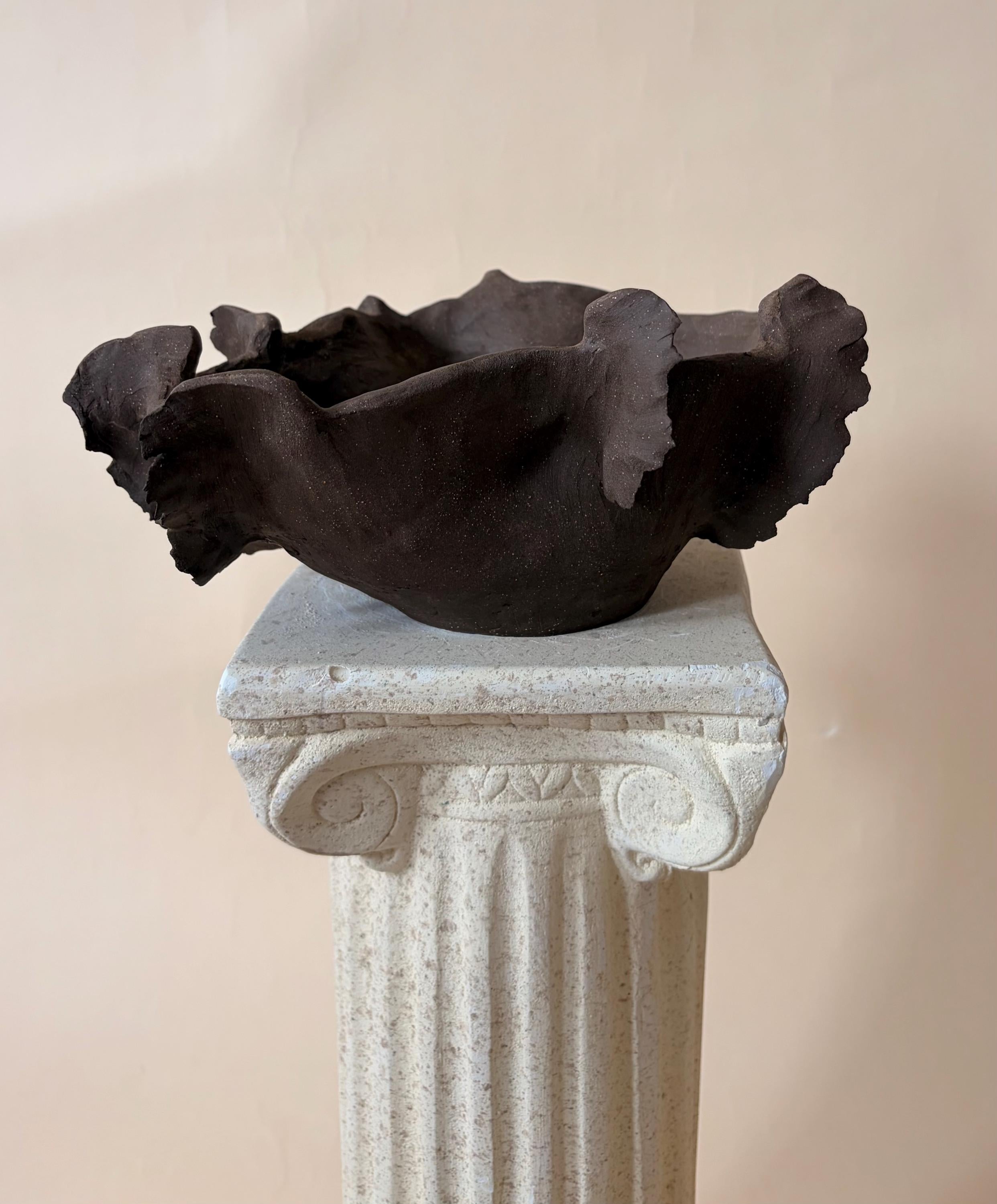 Handmade Ceramic Sculptural Vase: Organic Stoneware Vessel