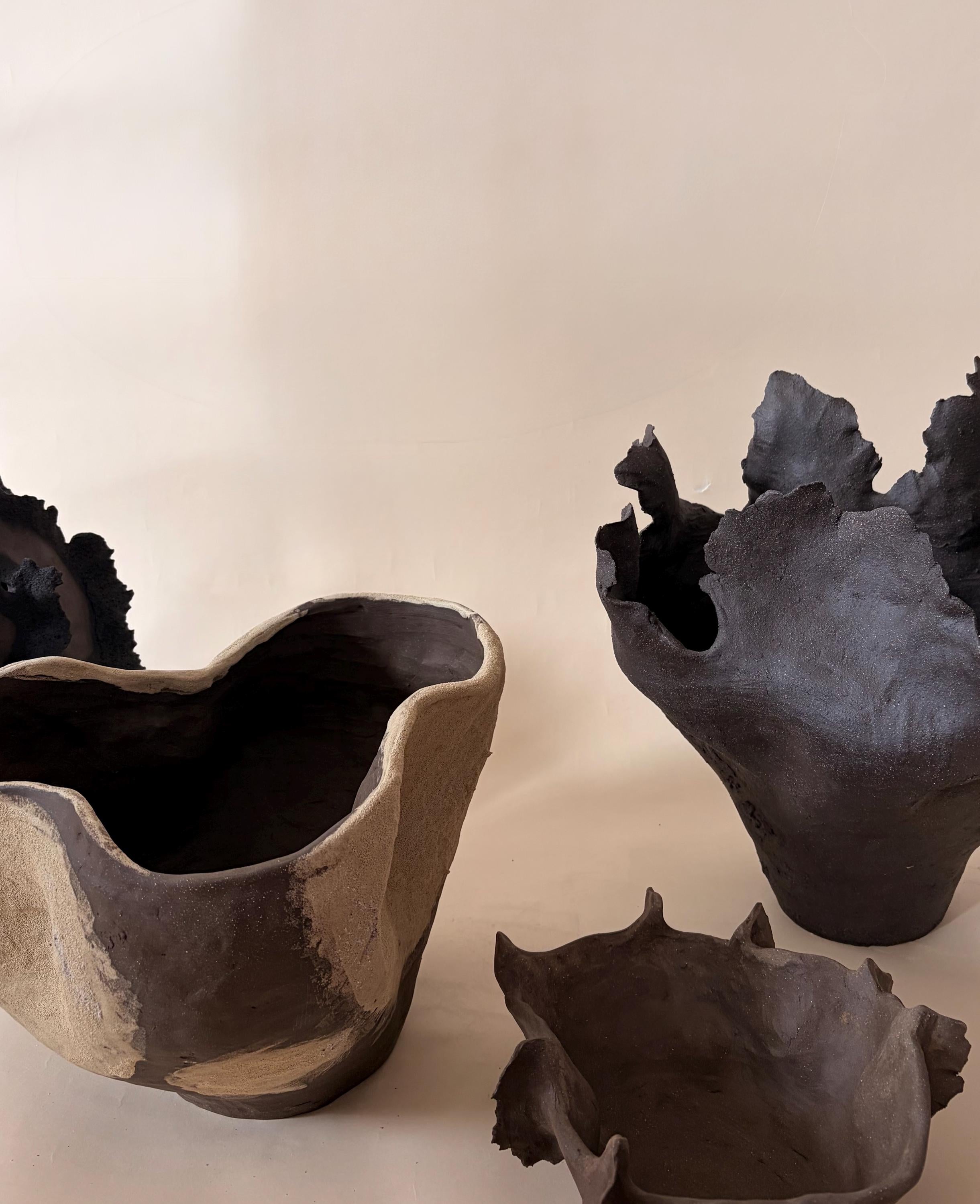 Handmade Ceramic Sculptural Vase: Organic Stoneware Vessel