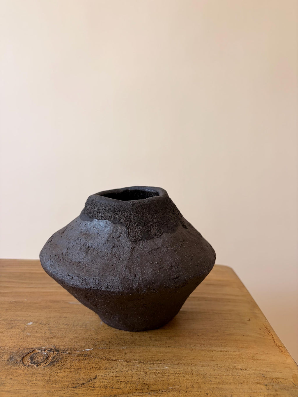 Handcrafted Black Ceramic Vase: Modern Organic Decor, Rustic Stoneware-small
