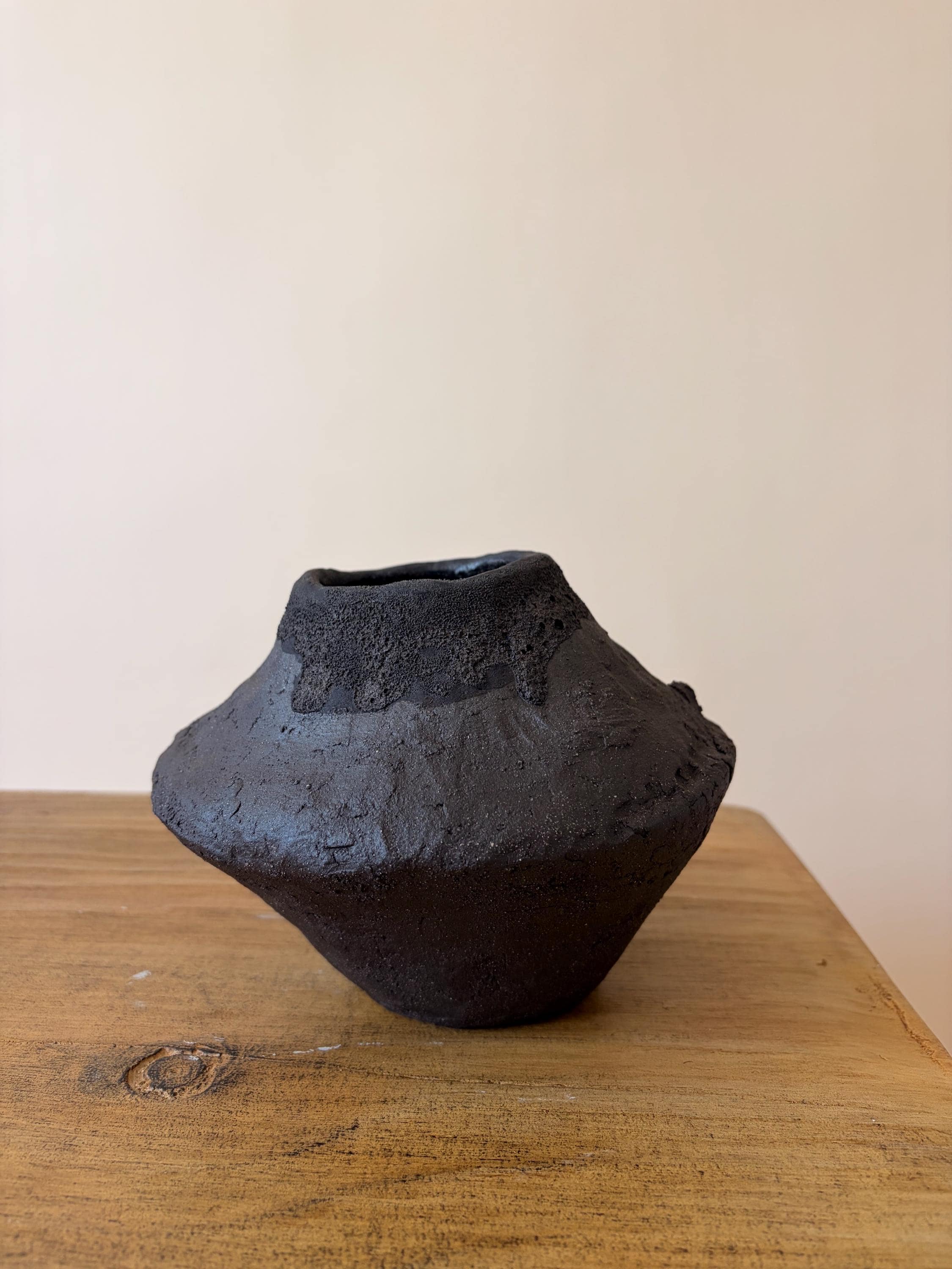 Handcrafted Black Ceramic Vase: Modern Organic Decor, Rustic Stoneware-small