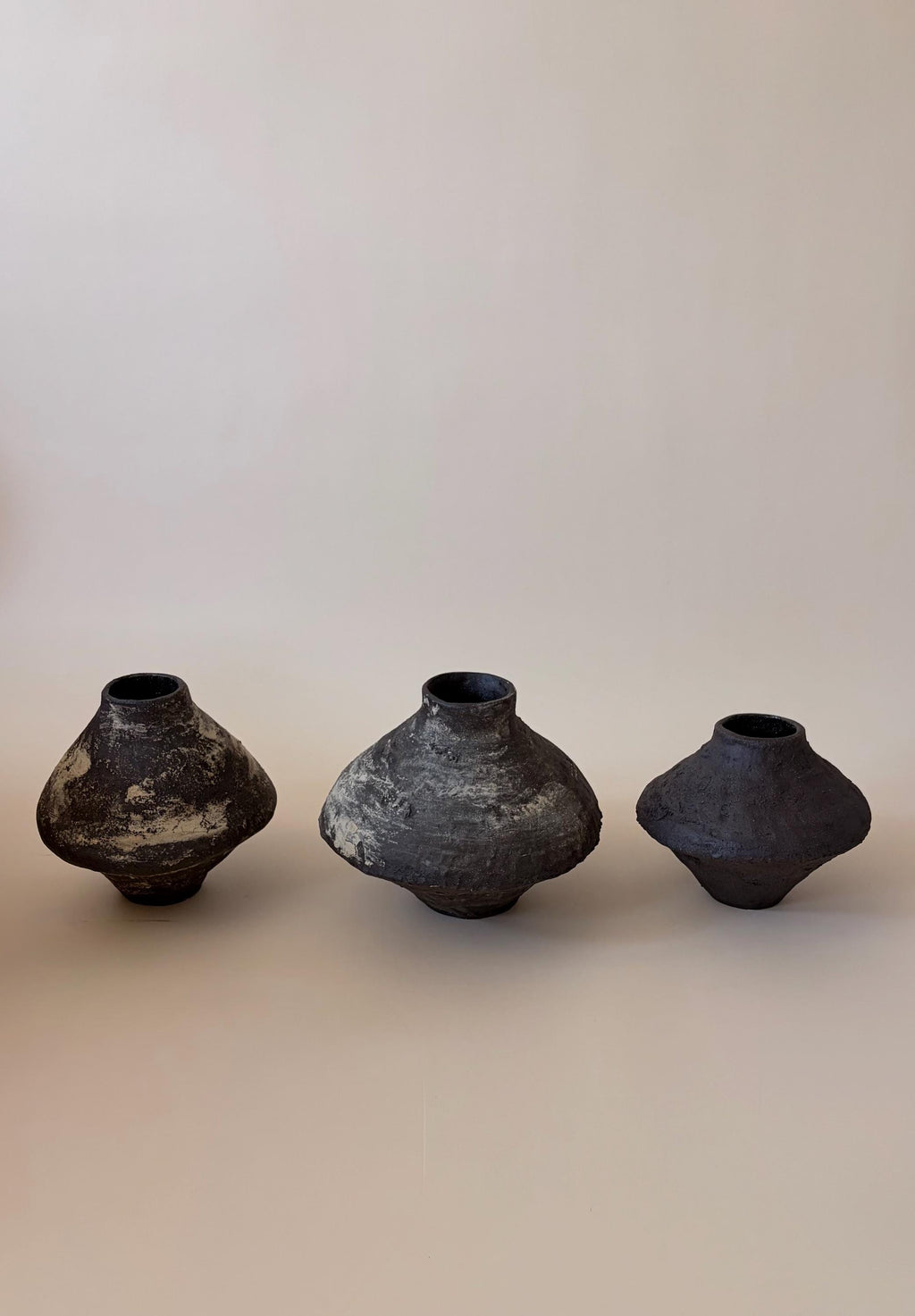 Handcrafted Black Ceramic Vase: Modern Organic Decor, Rustic Stoneware