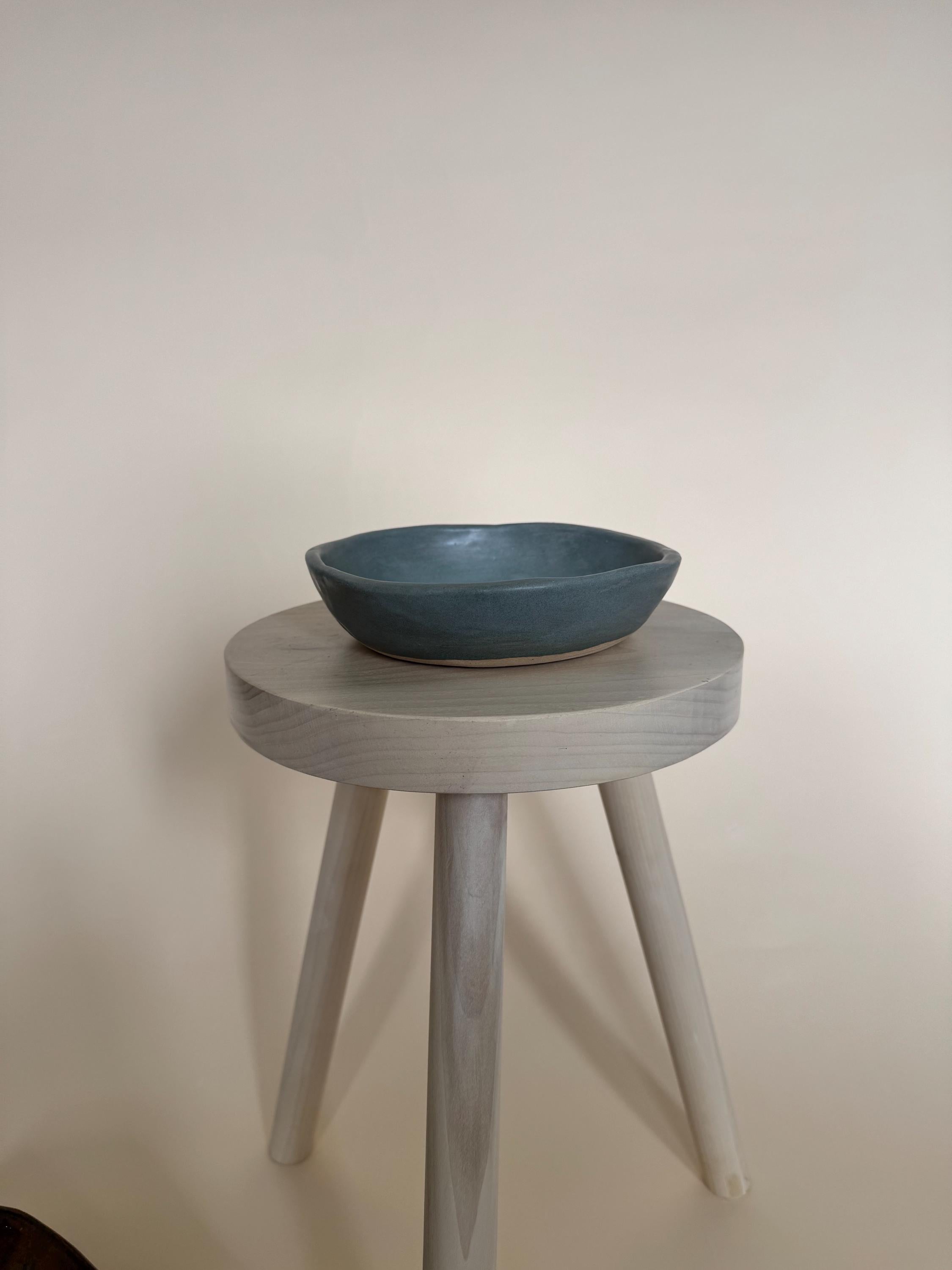 Hand-Built Stoneware Ceramic Bowl, Decorative Serving Dish