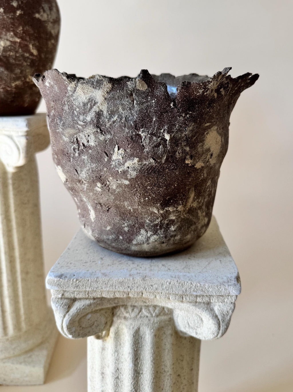 Handmade Ceramic Sculptural Vase: Natural Red Stoneware Vessel