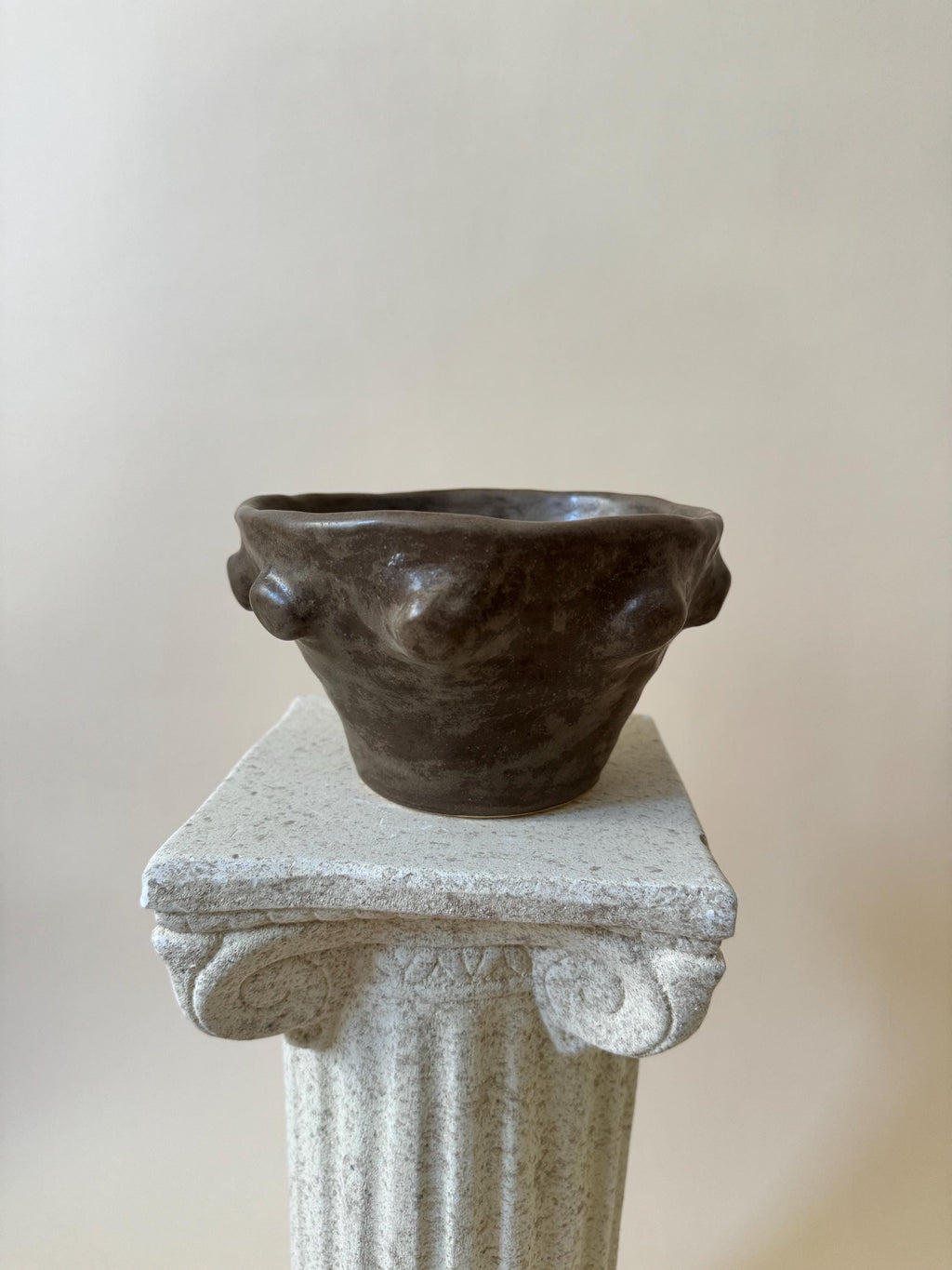 Handmade Ceramic Sculptural Vase: Organic Stoneware Vessel