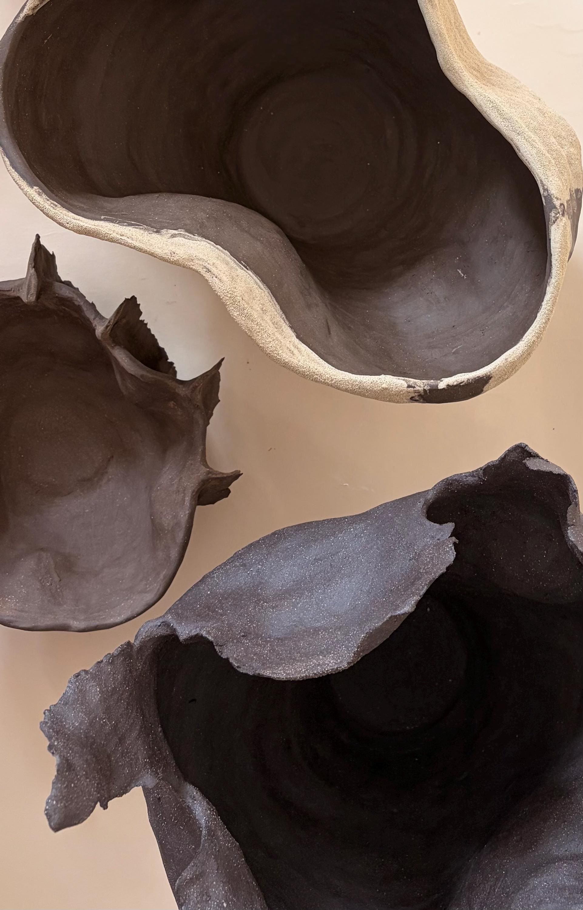 Handmade Ceramic Sculptural Vase: Organic Stoneware Vessel